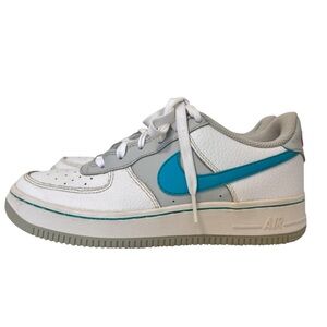 Nike Air Force 1 Low Top 75th Anniversary Gray Blue Yellow DJ9993-100 Youth 4.5
